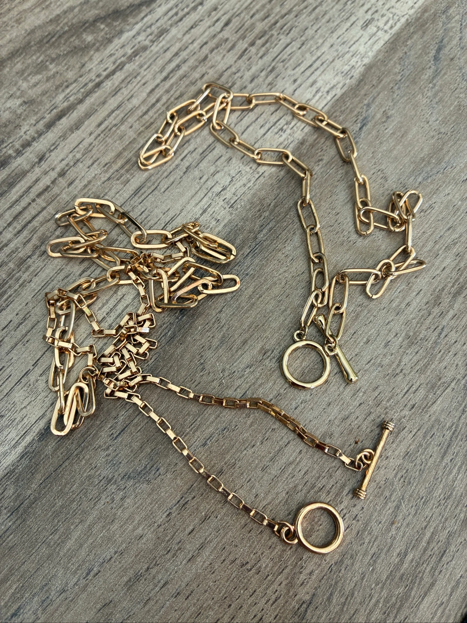 Set van 2 gouden kettingen met klapsluiting – photo 2